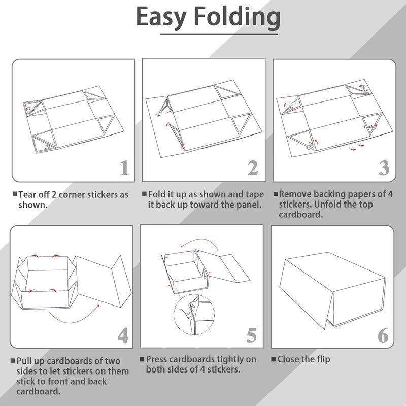 Ditwis 12x8x4 Inches Gift Box with Magnetic Closure Lid, White Magnetic Box for Wedding, Groomsmen Bridesmaid Proposal, Birthdays, Mother's Day, 1 Pack - Image 3